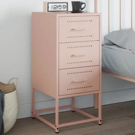 Mesita de noche acero rosa 36x39x78 cm de , Mesitas de noche - Ref: Foro24-846580, Precio: 65,00 €, Descuento: %