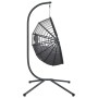 Silla colgante huevo con soporte ratán y acero gris de , Balancines de jardín - Ref: Foro24-4007407, Precio: 239,45 €, Descue...
