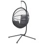 Silla colgante huevo con soporte ratán y acero gris de , Balancines de jardín - Ref: Foro24-4007407, Precio: 239,45 €, Descue...