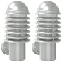 Apliques de exterior 2 unidades acero inoxidable plateado de , Iluminación de exterior - Ref: Foro24-4006249, Precio: 62,47 €...