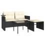 Set de sofás de jardín con cojines 3 pzas ratán sintético negro de , Sofás de exterior - Ref: Foro24-365457, Precio: 205,93 €...