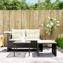 Set de sofás de jardín con cojines 3 pzas ratán sintético negro de , Sofás de exterior - Ref: Foro24-365457, Precio: 205,93 €...