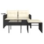 Set de sofás de jardín con cojines 3 pzas ratán sintético negro de , Sofás de exterior - Ref: Foro24-365457, Precio: 205,93 €...