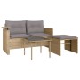 Juego de sofás de jardín con cojines beige 3 pzas ratán PE de , Sofás de exterior - Ref: Foro24-365462, Precio: 209,72 €, Des...