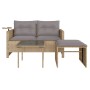 Juego de sofás de jardín con cojines beige 3 pzas ratán PE de , Sofás de exterior - Ref: Foro24-365462, Precio: 209,72 €, Des...