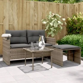 Set de sofá de jardín 3 pzas y cojines ratán sintético gris by , Outdoor sofas - Ref: Foro24-365460, Price: 221,71 €, Discoun...