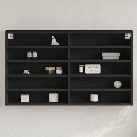 Vitrina de madera de ingeniería negra 100x15x58 cm de , Estantes y estanterías - Ref: Foro24-847927, Precio: 61,02 €, Descuen...