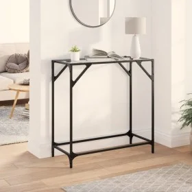 Konsolentisch mit transparenter Glasoberfläche und Stahlgestell 80x35x81 cm. von , Konsolentische - Ref: Foro24-846018, Preis...