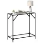Mesa consola superficie vidrio transparente acero 80x35x81 cm by , console tables - Ref: Foro24-846018, Price: 38,39 €, Disco...