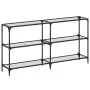 Mesa consola superficie vidrio transparente acero 158,5x30x81cm by , console tables - Ref: Foro24-846032, Price: 83,83 €, Dis...