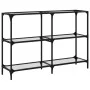 Mesa consola superficie vidrio transparente acero 118,5x30x81cm by , console tables - Ref: Foro24-846030, Price: 74,19 €, Dis...