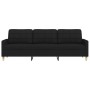 Sofá de 3 plazas de tela negro 210 cm de , Sofás - Ref: Foro24-4007418, Precio: 308,20 €, Descuento: %