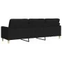 Sofá de 3 plazas de tela negro 210 cm de , Sofás - Ref: Foro24-4007418, Precio: 300,61 €, Descuento: %