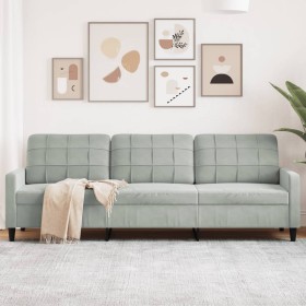 Sofá de 3 plazas terciopelo gris claro 210 cm de , Sofás - Ref: Foro24-4007644, Precio: 276,88 €, Descuento: %