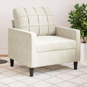 Sillón de terciopelo color crema 60 cm de , Sofás - Ref: Foro24-4007612, Precio: 162,88 €, Descuento: %