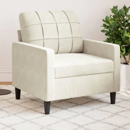 Sillón de terciopelo color crema 60 cm de , Sofás - Ref: Foro24-4007612, Precio: 158,58 €, Descuento: %