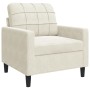 Sillón de terciopelo color crema 60 cm de , Sofás - Ref: Foro24-4007612, Precio: 162,88 €, Descuento: %