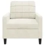 Sillón de terciopelo color crema 60 cm de , Sofás - Ref: Foro24-4007612, Precio: 158,58 €, Descuento: %