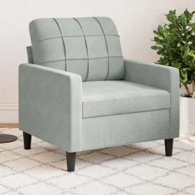 Sillón de terciopelo gris claro 60 cm de , Sofás - Ref: Foro24-4007604, Precio: 138,07 €, Descuento: %