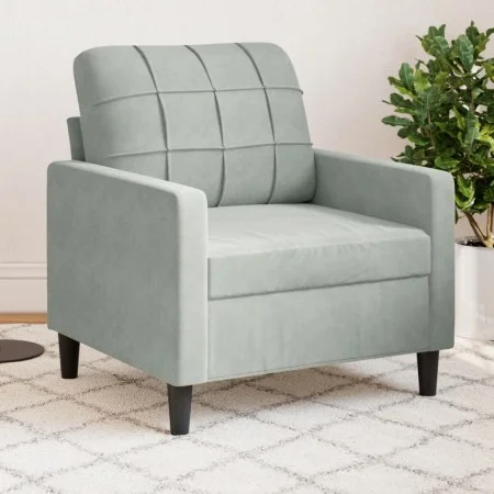 Sillón de terciopelo gris claro 60 cm de , Sofás - Ref: Foro24-4007604, Precio: 138,07 €, Descuento: %