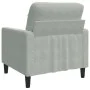 Sillón de terciopelo gris claro 60 cm de , Sofás - Ref: Foro24-4007604, Precio: 138,07 €, Descuento: %