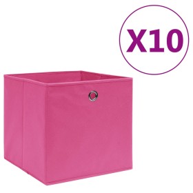 Cajas de almacenaje 10 uds tela no tejida rosa 28x28x28 cm de vidaXL, Cestas para almacenaje - Ref: Foro24-325205, Precio: 37...