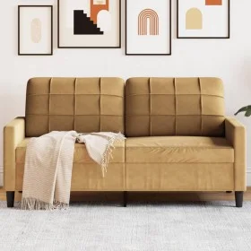 Sofá de 2 plazas terciopelo marrón 140 cm de , Sofás - Ref: Foro24-4007631, Precio: 226,96 €, Descuento: %