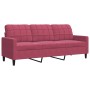 Sofá de 3 plazas de terciopelo rojo tinto 180 cm de , Sofás - Ref: Foro24-4007638, Precio: 252,42 €, Descuento: %