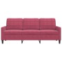 Sofá de 3 plazas de terciopelo rojo tinto 180 cm de , Sofás - Ref: Foro24-4007638, Precio: 252,42 €, Descuento: %