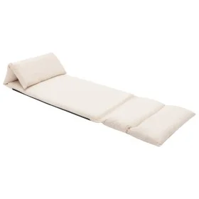 Cream microfiber folding floor lounger by vidaXL, Daybeds - Ref: Foro24-325263, Price: 104,86 €, Discount: %
