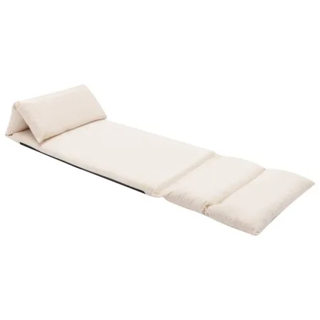 Tumbona de suelo plegable microfibra crema de vidaXL, Divanes - Ref: Foro24-325263, Precio: 104,86 €, Descuento: %