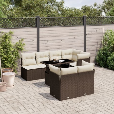 Set sofás de jardín 8 piezas y cojines ratán sintético marrón de , Conjuntos de jardín - Ref: Foro24-3266413, Precio: 592,34 ...