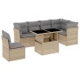 Set sofás de jardín 7 piezas y cojines ratán sintético beige de , Conjuntos de jardín - Ref: Foro24-3266619, Precio: 470,87 €...