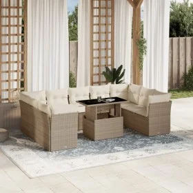 Juego de sofás jardín con cojines beige 10 pzas ratán sintético de , Conjuntos de jardín - Ref: Foro24-3266818, Precio: 709,2...