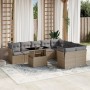 Juego de sofás jardín con cojines beige 10 pzas ratán sintético de , Conjuntos de jardín - Ref: Foro24-3266839, Precio: 616,8...