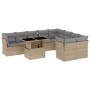 Juego de sofás jardín con cojines beige 10 pzas ratán sintético de , Conjuntos de jardín - Ref: Foro24-3266839, Precio: 616,8...