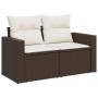 Set de sofás de jardín 9 pzas y cojines ratán sintético marrón de , Conjuntos de jardín - Ref: Foro24-3267173, Precio: 632,60...