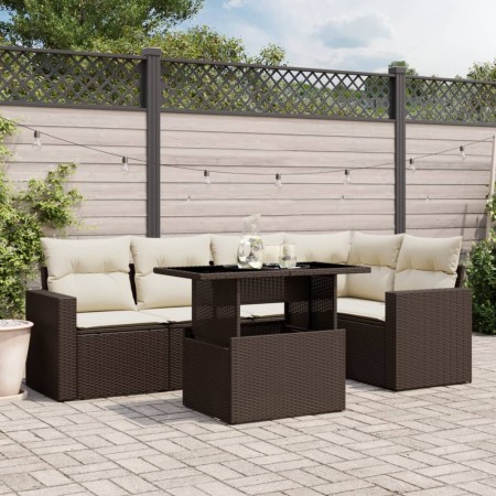 Set sofás de jardín 6 piezas y cojines ratán sintético marrón de , Conjuntos de jardín - Ref: Foro24-3267263, Precio: 435,75 ...