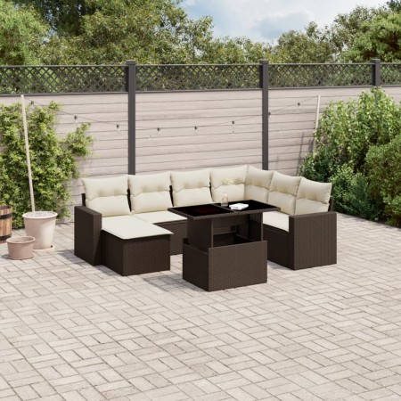 Set sofás de jardín 8 piezas y cojines ratán sintético marrón de , Conjuntos de jardín - Ref: Foro24-3267443, Precio: 559,93 ...