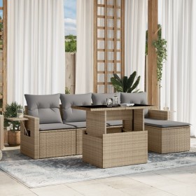 Juego de sofás jardín con cojines 6 pzas ratán sintético beige de , Conjuntos de jardín - Ref: Foro24-3267869, Precio: 393,41...