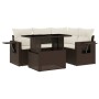 Set comedor de jardín 5 piezas y cojines ratán sintético marrón de , Conjuntos de jardín - Ref: Foro24-3267883, Precio: 394,6...