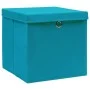 Cajas de almacenaje con tapas 10 uds azul bebé 28x28x28 cm de vidaXL, Cestas para almacenaje - Ref: Foro24-325234, Precio: 59...