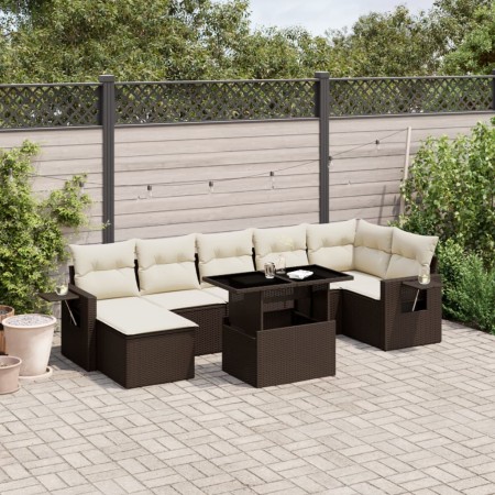 Set sofás de jardín 8 piezas y cojines ratán sintético marrón de , Conjuntos de jardín - Ref: Foro24-3268063, Precio: 565,58 ...