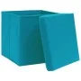 Cajas de almacenaje con tapas 10 uds azul bebé 28x28x28 cm de vidaXL, Cestas para almacenaje - Ref: Foro24-325234, Precio: 59...