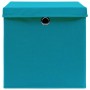 Cajas de almacenaje con tapas 10 uds azul bebé 28x28x28 cm de vidaXL, Cestas para almacenaje - Ref: Foro24-325234, Precio: 61...