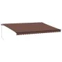 Toldo retráctil manual con luces LED marrón 500x350 cm de , Toldos - Ref: Foro24-3215412, Precio: 503,94 €, Descuento: %