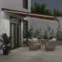 Toldo retráctil manual con luces LED marrón 500x350 cm de , Toldos - Ref: Foro24-3215412, Precio: 503,94 €, Descuento: %