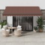 Toldo retráctil manual con luces LED marrón 400x350 cm de , Toldos - Ref: Foro24-3215404, Precio: 435,60 €, Descuento: %