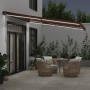 Toldo retráctil manual con luces LED marrón 400x350 cm de , Toldos - Ref: Foro24-3215404, Precio: 435,60 €, Descuento: %