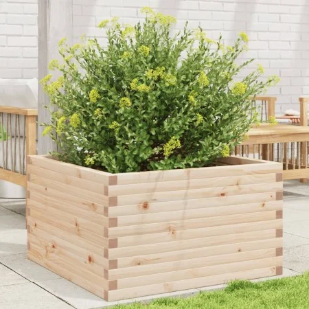 Jardinera de madera maciza de pino 80x80x46 cm de , Maceteros y jardineras - Ref: Foro24-3282419, Precio: 151,26 €, Descuento: %